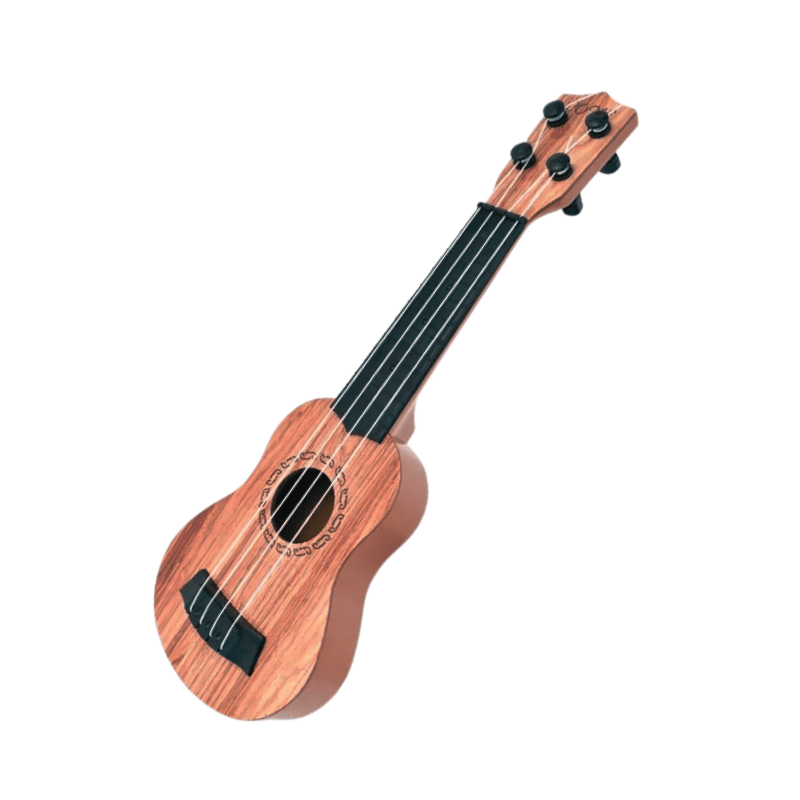 Guitarra de 4 cuerdas, de madera, 35 cm y cuerdas de recambio