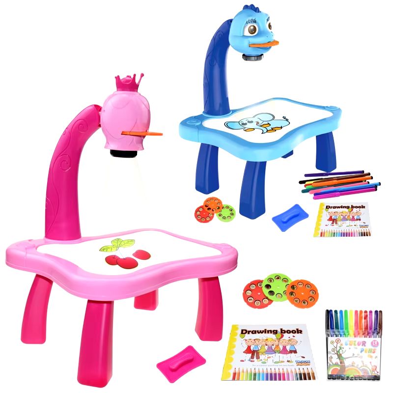 Tracing projector with whiteboard, markers, eraser and templates