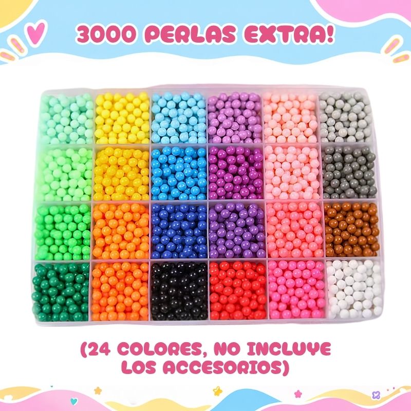 Perlas Mágicas - Kit de manualidades con 2200 perlas (15 colores) para crear sin límites