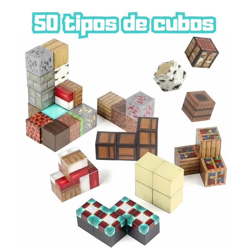 Bloques Magnéticos Creativos - Cubos con 8 imanes para crear sin límites