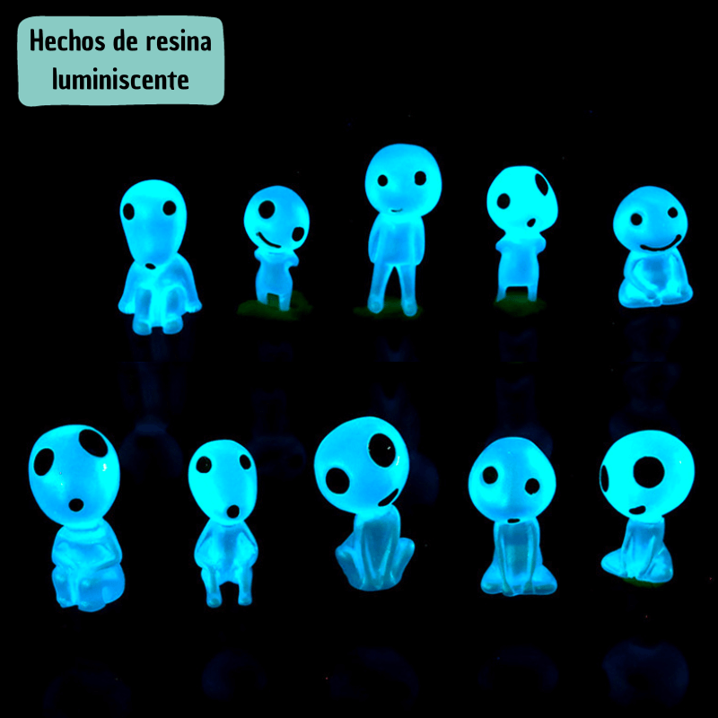 Aliens luminiscentes - 10 muñecos decorativos