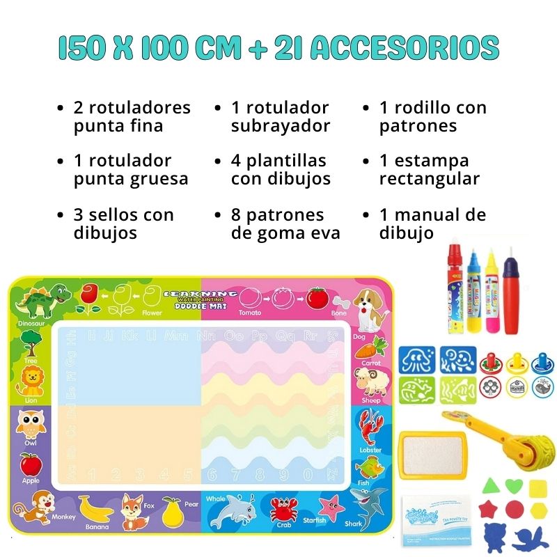 Lona mágica para pintar con agua + accesorios