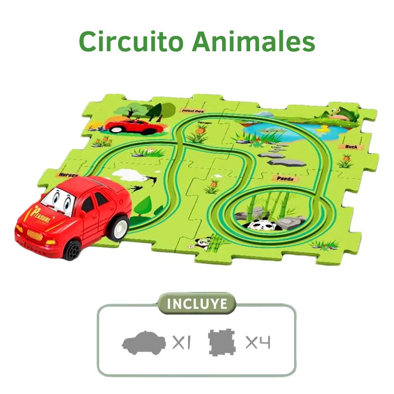 Circuito Puzzle - Circuito de Coches personalizable con piezas encajables