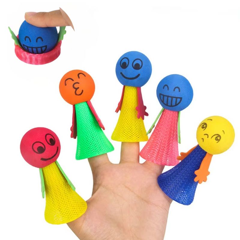 Bonecos Saltadores – 10 unidades, com cabeças de borracha e rostos expressivos, saltam de 2 metros!