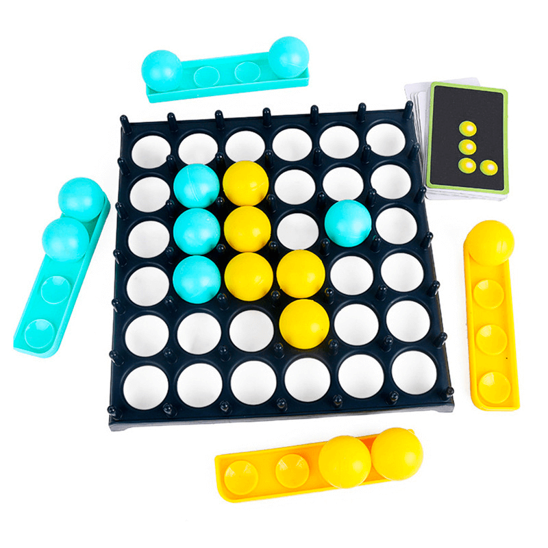 Bounce Ball - Juego de mesa en familia con 16 pelotas y 9 cartas de forma