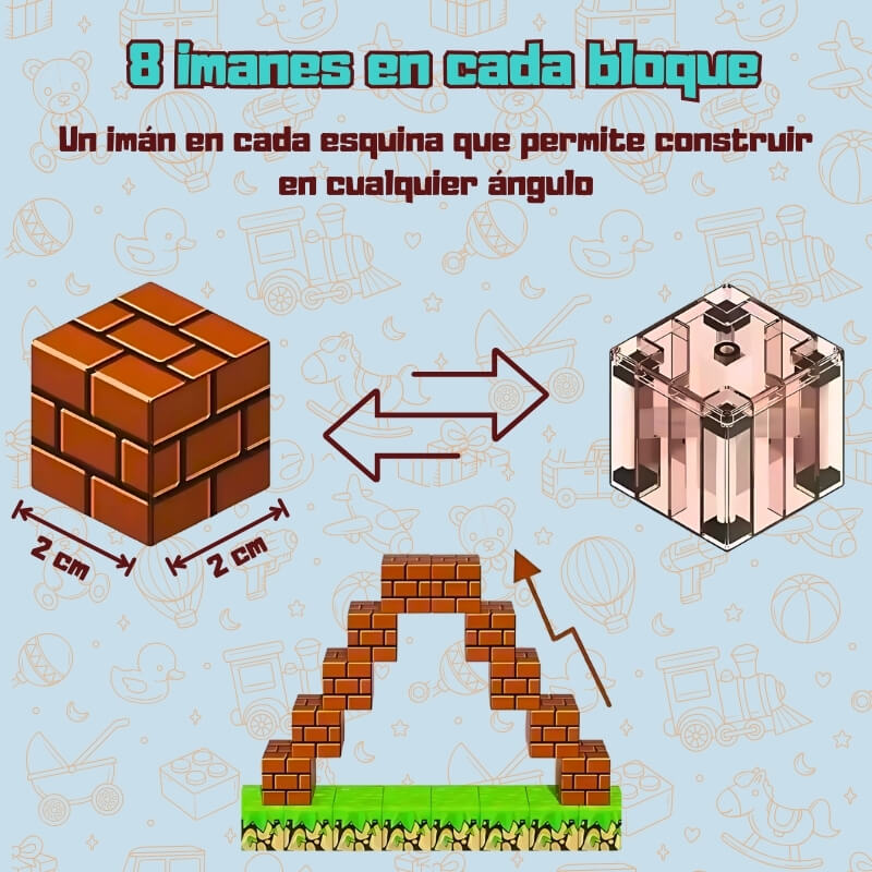 Bloques Magnéticos Creativos - Cubos con 8 imanes para crear sin límites