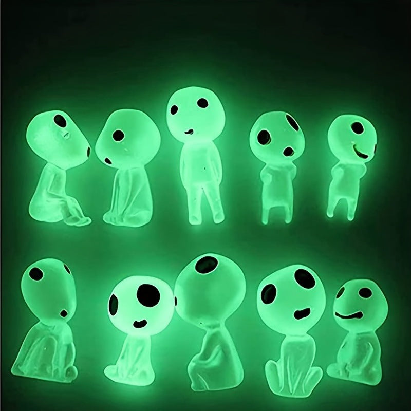 Aliens luminiscentes - 10 muñecos decorativos