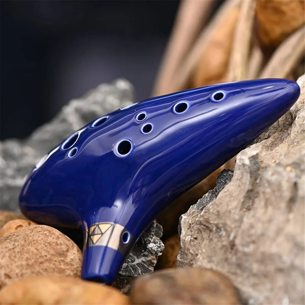 Ocarina - Instrumento de Cerámica con 12 agujeros - Kit completo con manual, bolsa de transporte y soporte