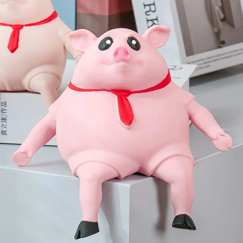 Cerdito estrujable antiestrés - Cerdo de goma maleable, 15x15 cm