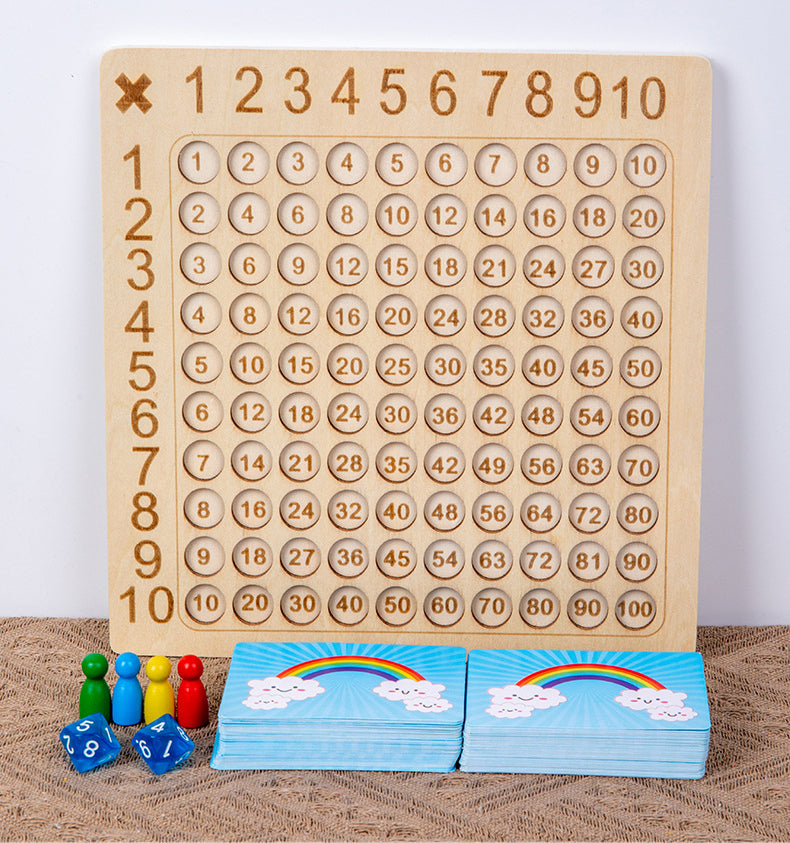 Addition or Multiplication Board Game - Educational Wooden Board with Operations