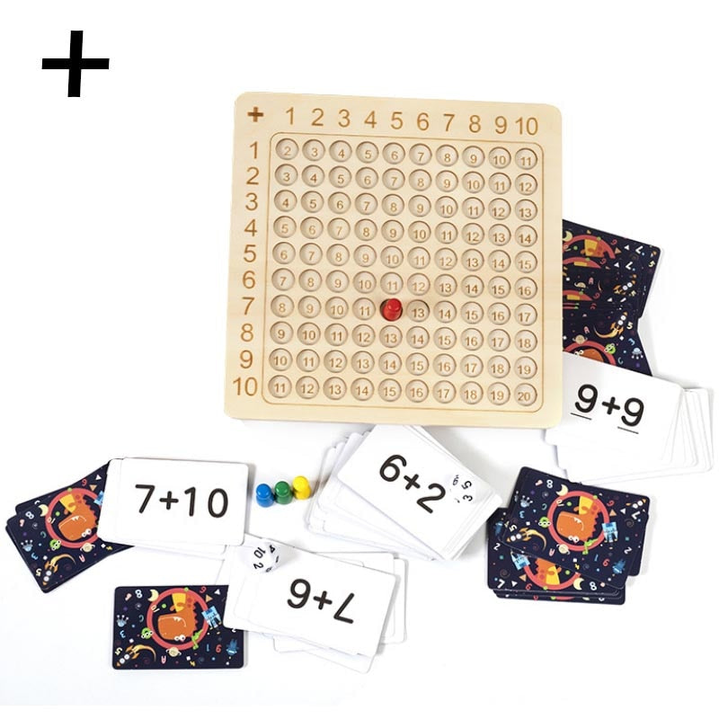 Addition or Multiplication Board Game - Educational Wooden Board with Operations