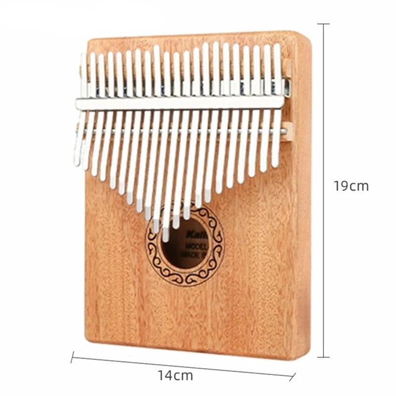Kalimba - Piano de pulgar con 21 teclas, de madera de caoba | Kit completo con martillo afinador, dedales, guía con partituras y bolsa