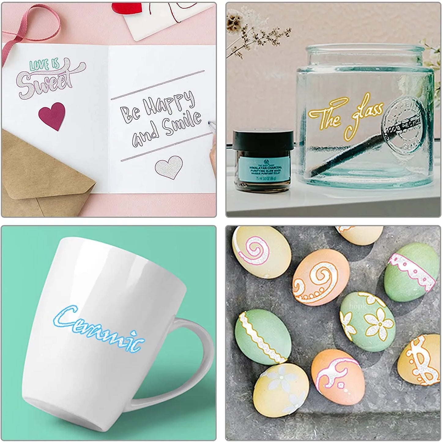 Rotus brillantes - Pack de 8 Rotuladores de gel con contornos y relleno brillante