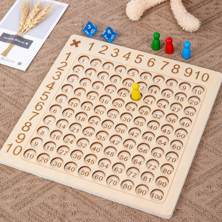 Addition or Multiplication Board Game - Educational Wooden Board with Operations