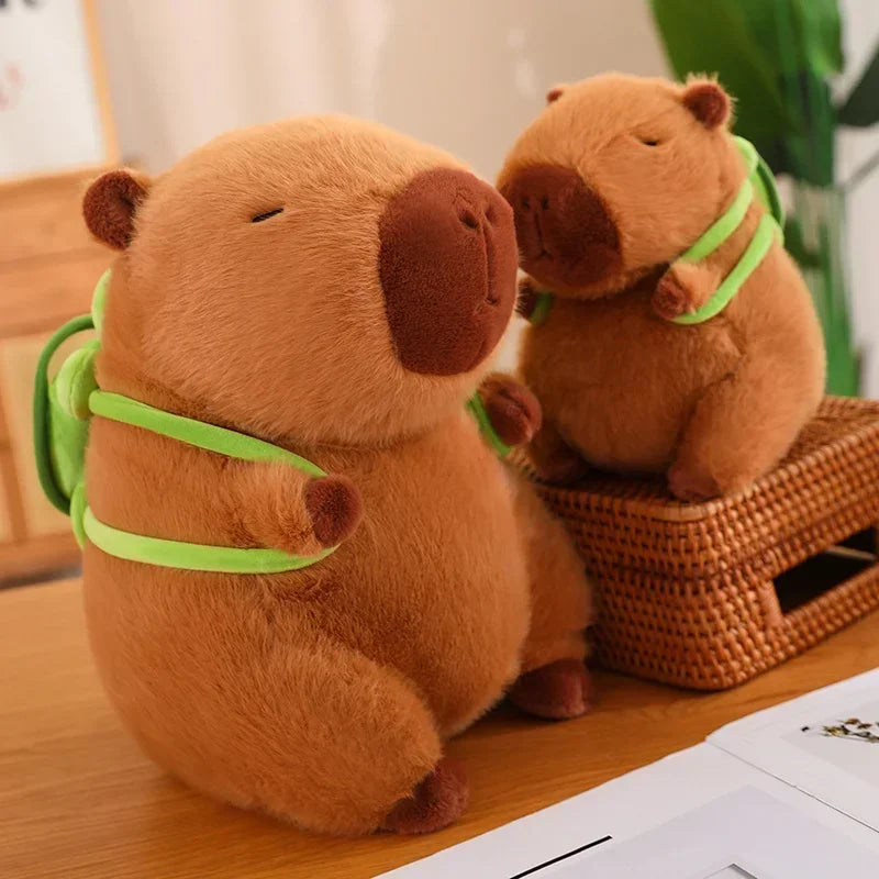 Capibara de Peluche con Mochila de Tortuga