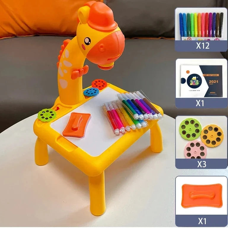 Tracing projector with whiteboard, markers, eraser and templates