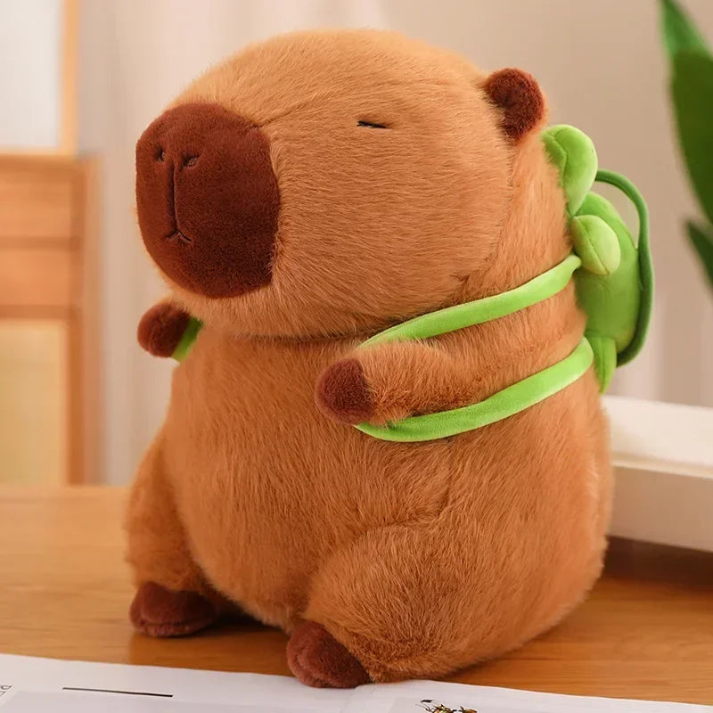 Capibara de Peluche con Mochila de Tortuga