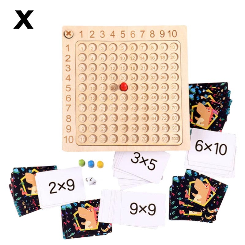 Addition or Multiplication Board Game - Educational Wooden Board with Operations