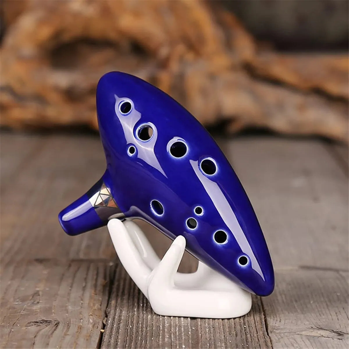 Ocarina - Instrumento de Cerámica con 12 agujeros - Kit completo con manual, bolsa de transporte y soporte