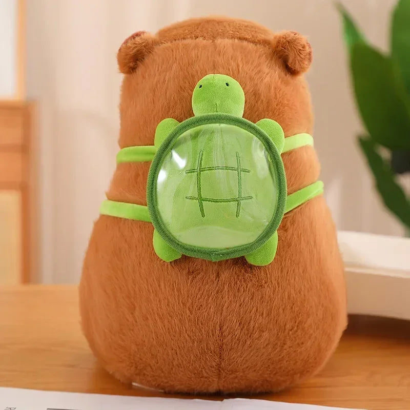 Capibara de Peluche con Mochila de Tortuga