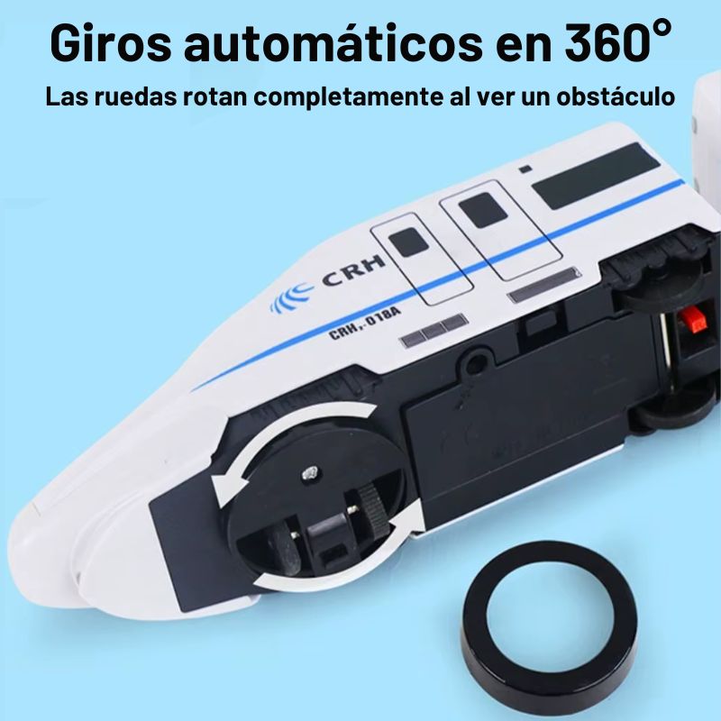 Tren Evitaobstáculos - Con giro automático, música y luz