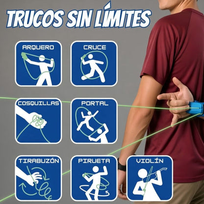Comba Loca - Lanzador con 3m de cuerda luminosa para saltos y trucos