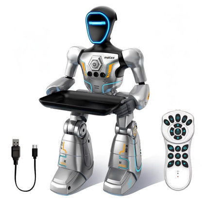 RobotBro - Compañero robot con control por voz y gestos, bandeja de reparto, música, carga USB y más