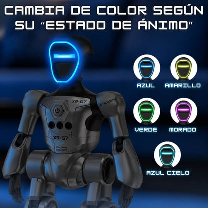 RobotBro - Robot de juguete con control por voz y gestos, bandeja de reparto, mando y voz