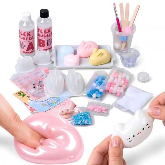 Fábrica de Squishies - Kit de manualidades con moldes, decoraciones y silicona líquida