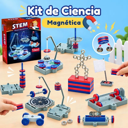 Magia Magnética - Kit de física 12 en 1 con experimentos y juegos didácticos con imanes