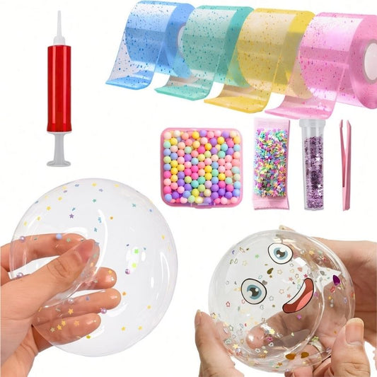 KIT de Inflables Squishy - Set de manualidades con decoraciones y 6m de cinta