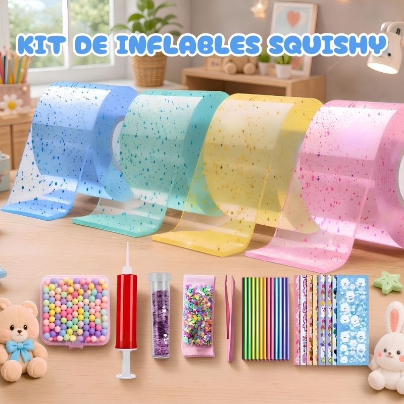 KIT de Inflables Squishy - Set de manualidades con decoraciones y 6m de cinta