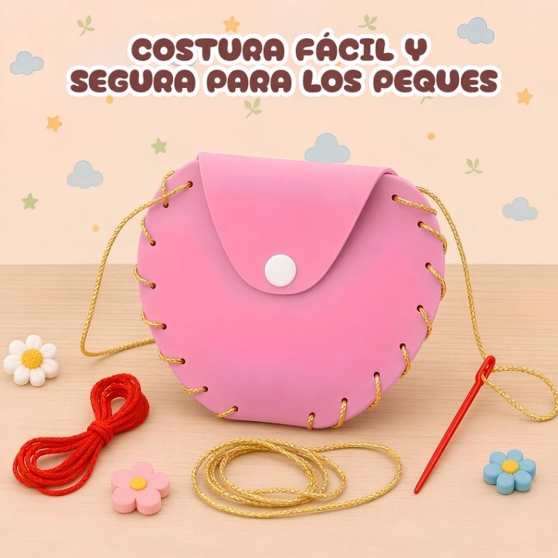 Costura Segura - Kit para coser con 5 bolsos, 8 peluches y accesorios