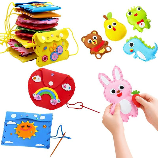 Costura Segura - Kit para coser con 5 bolsos, 8 peluches y accesorios