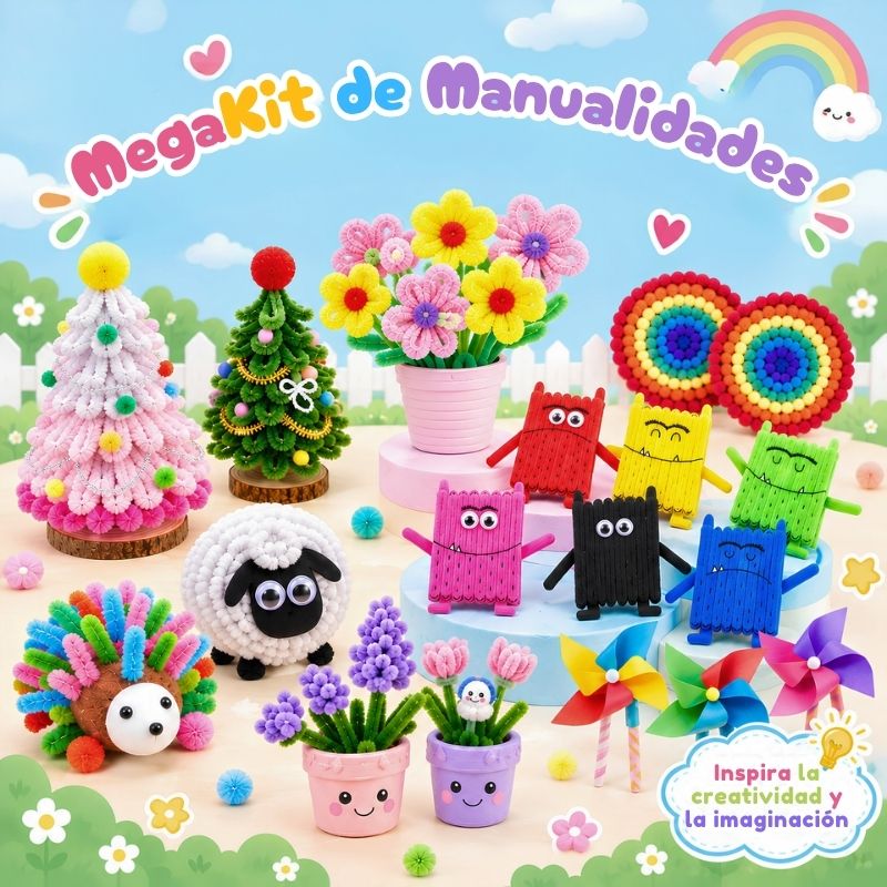 MegaKit de Manualidades  - Con 1.000 accesorios para combinar y crear sin límites