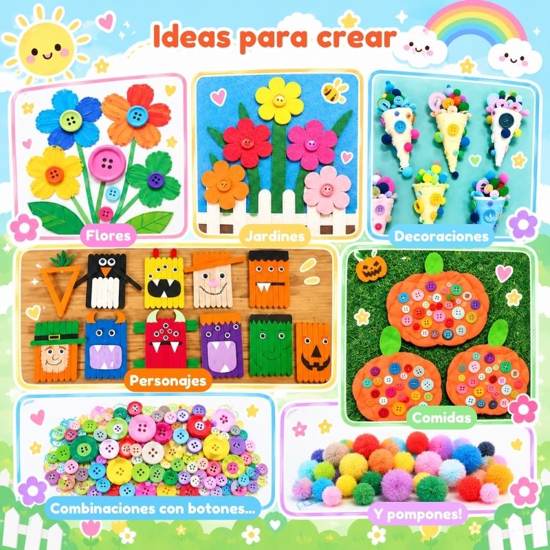 MegaKit de Manualidades  - Con 1.000 accesorios para combinar y crear sin límites