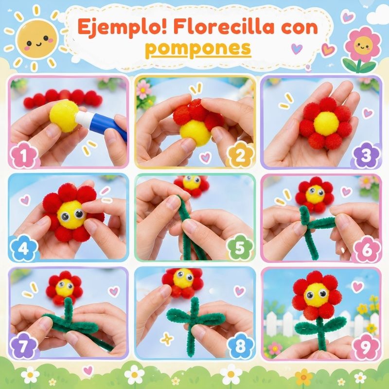 MegaKit de Manualidades  - Con 1.000 accesorios para combinar y crear sin límites