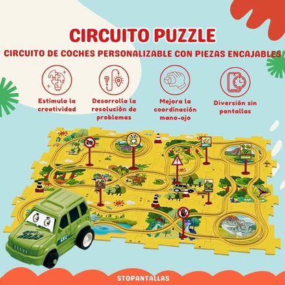 Puzzle Circuit - Customizable Car Circuit with interlocking pieces