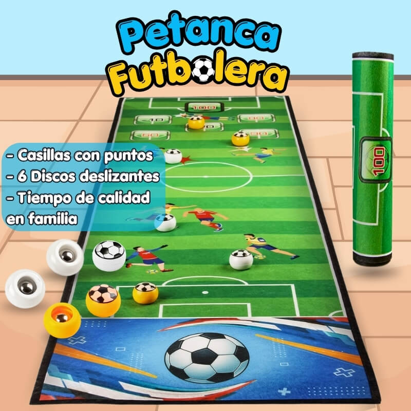 Petanca Futbolera - Juego de lanzamiento y precisión con 6 discos, 100x30cm