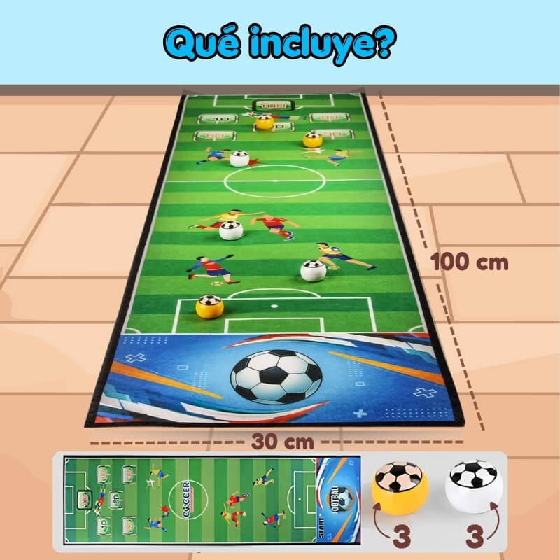 Petanca Futbolera - Juego de lanzamiento y precisión con 6 discos, 100x30cm