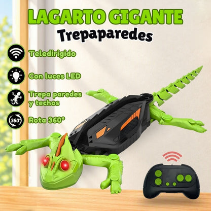 Lagarto Gigante Trepaparedes - Teledirigido, con luces LED y fluorescente