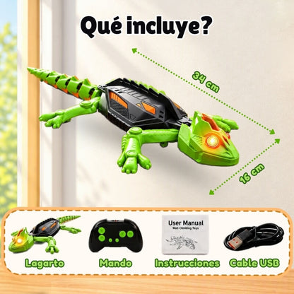 Lagarto Gigante Trepaparedes - Teledirigido, con luces LED y fluorescente