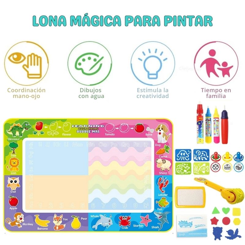 Lona mágica para pintar con agua + accesorios
