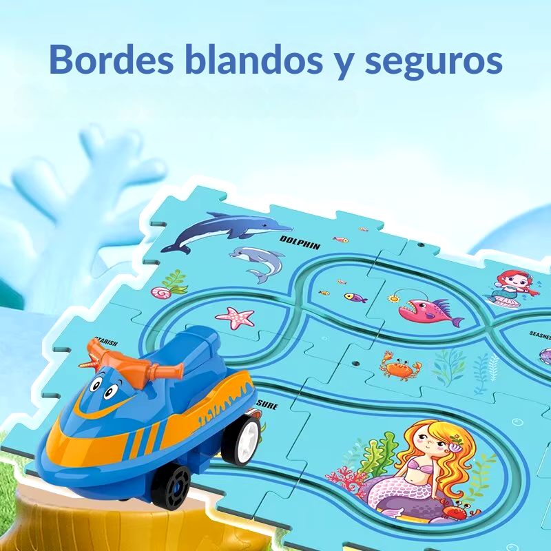 Circuito Puzzle - Circuito de Coches personalizable con piezas encajables