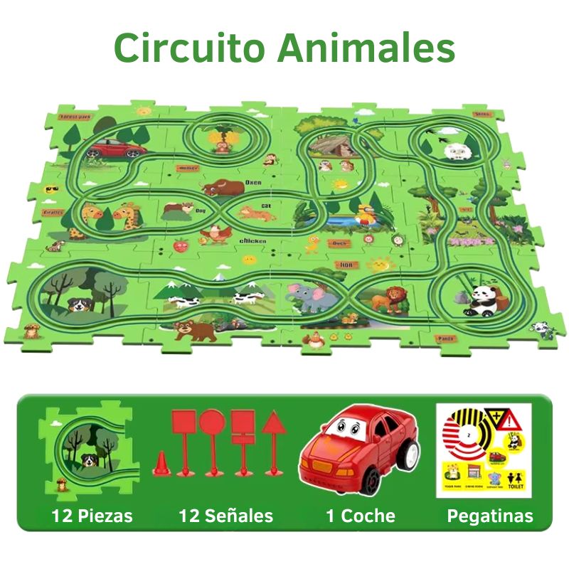 Circuito Puzzle - Circuito de Coches personalizable con piezas encajables