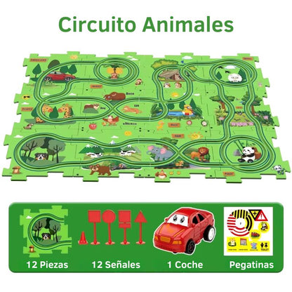 Circuito Puzzle - Circuito de Coches personalizable con piezas encajables