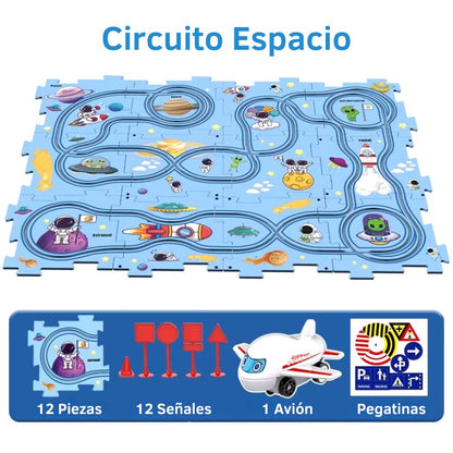 Circuito Puzzle - Circuito de Coches personalizable con piezas encajables