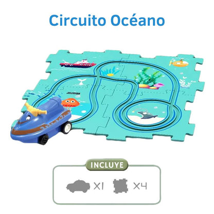 Circuito Puzzle - Circuito de Coches personalizable con piezas encajables