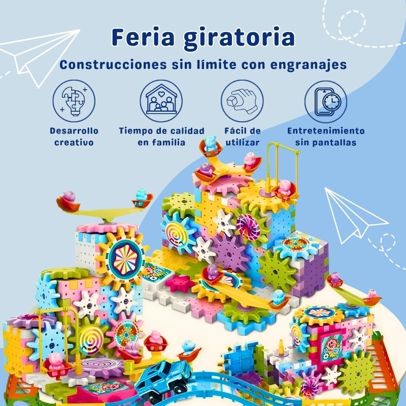 Feria Giratoria - Juego de construcción con engranajes y motor