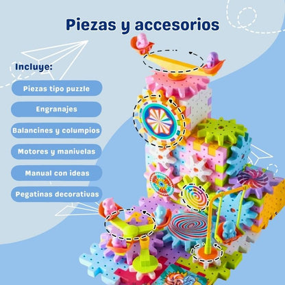Feria Giratoria - Juego de construcción con engranajes y motor